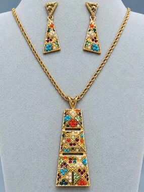 Vintage D’Orlan Buried Treasures Necklace and Earring Set